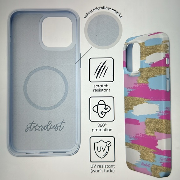 Stardust Painted MagSafe iPhone 14 Pro Case with matching MagSafe Phone Ring - Picture 4 of 11